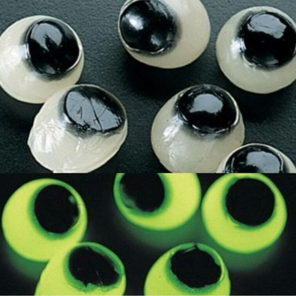 Glow-in-the-Dark Craft Eyes - Black Centers with Neon Green Glow Lot price